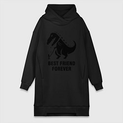 Женское худи-платье Godzilla best friend, цвет: черный