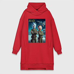 Женское худи-платье Rick and Morty - air force нейроарт, цвет: красный