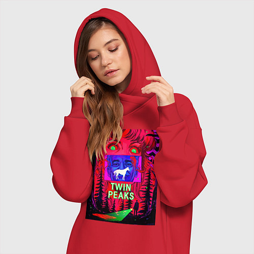 Женская толстовка-платье Загадка Лоры Палмер / Красный – фото 3