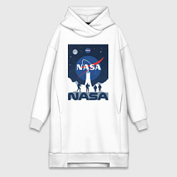 Женское худи-платье NASA открытия, цвет: белый