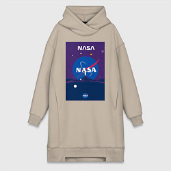 Женская толстовка-платье NASA фиолетовый плакат
