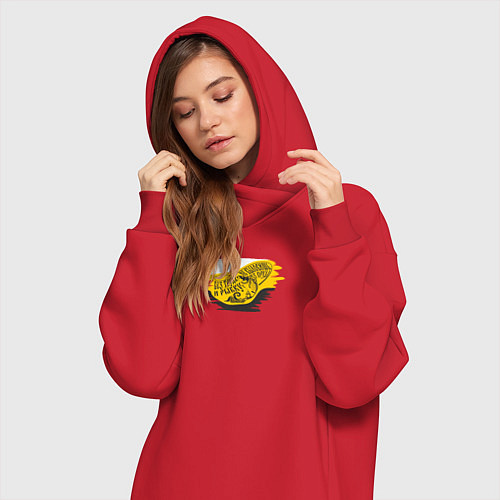 Женская толстовка-платье Без труда не вытащишь и рыбку - имперский флаг и н / Красный – фото 3