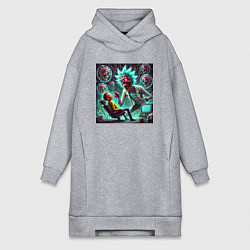 Женская толстовка-платье Лаборатория Рика Санчеса - нейроарт