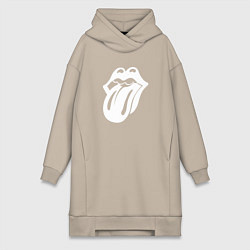 Женская толстовка-платье Rolling Stones - white logo