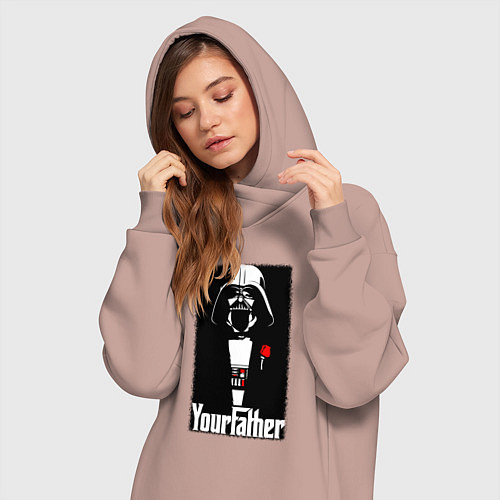 Женская толстовка-платье Крёстный отец Дарт Вейдер / Пыльно-розовый – фото 3