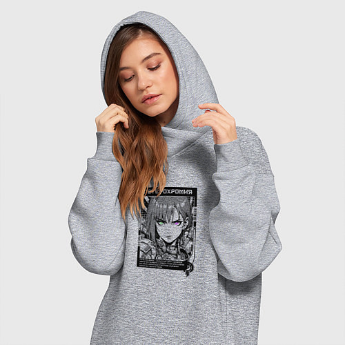 Женская толстовка-платье Девушка с гетерохромией / Меланж – фото 3