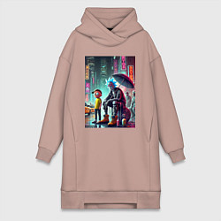 Женская толстовка-платье Rick and Morty are homeless people from New York