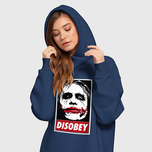 Женская толстовка-платье Джокер - не подчиняйся / Тёмно-синий – фото 3