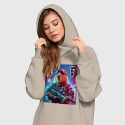 Женское худи-платье Capybara soldier - special forces, цвет: миндальный — фото 2