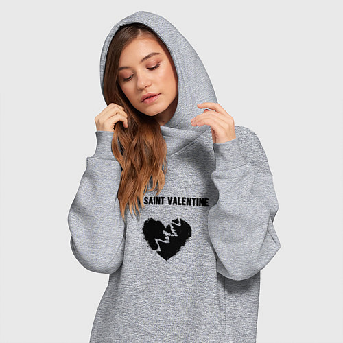 Женская толстовка-платье Not saint valentine / Меланж – фото 3