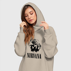 Женское худи-платье Грандж Нирвана Курт Кобейн, цвет: миндальный — фото 2