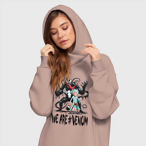 Женская толстовка-платье We are Venom - Rick / Пыльно-розовый – фото 3