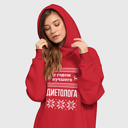 Женское худи-платье С годом диетолога, цвет: красный — фото 2