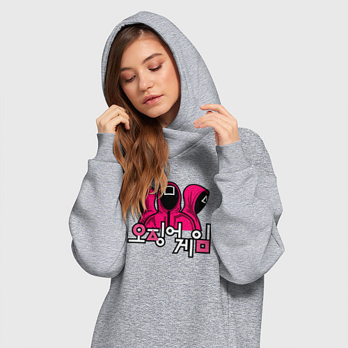 Женская толстовка-платье Squid game team / Меланж – фото 3
