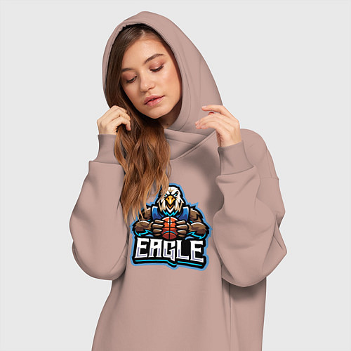 Женская толстовка-платье Eagle basketball / Пыльно-розовый – фото 3