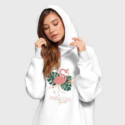 Женское худи-платье Принцесса фламинго, цвет: белый — фото 2