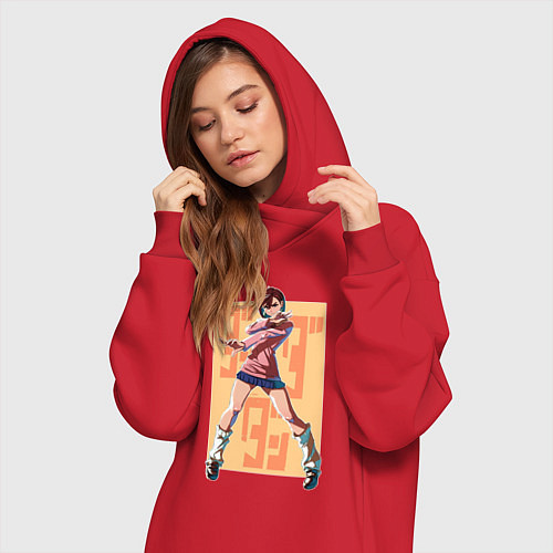 Женская толстовка-платье Momo Ayase / Красный – фото 3