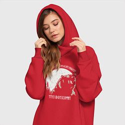 Женское худи-платье Велес - чти свои корни, цвет: красный — фото 2