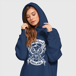 Женское худи-платье Моторхед - англия, цвет: тёмно-синий — фото 2