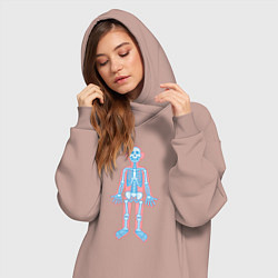 Женское худи-платье Скелетик, цвет: пыльно-розовый — фото 2