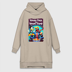 Женская толстовка-платье Venom-Duck vs Venom-Trump