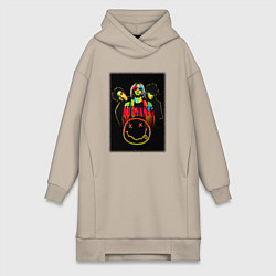 Женская толстовка-платье Нирвана рок группа