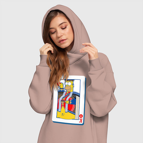 Женская толстовка-платье Король Гомер / Пыльно-розовый – фото 3