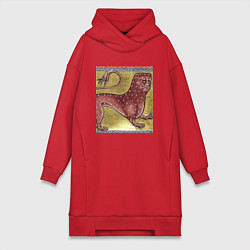 Женская толстовка-платье Страдающее средневековье зверек мем