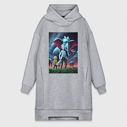 Женская толстовка-платье Слон похожий на Рика Санчеса - прикол