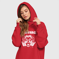 Женское худи-платье Scorpions rock dog, цвет: красный — фото 2