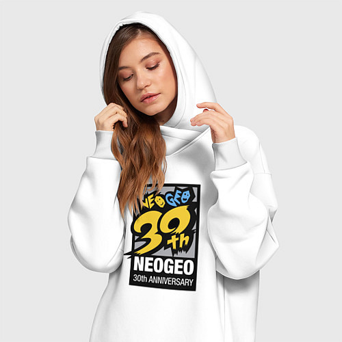 Женская толстовка-платье Neo geo - anniversary / Белый – фото 3