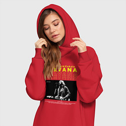 Женское худи-платье Курт Кобейн Nirvana, цвет: красный — фото 2