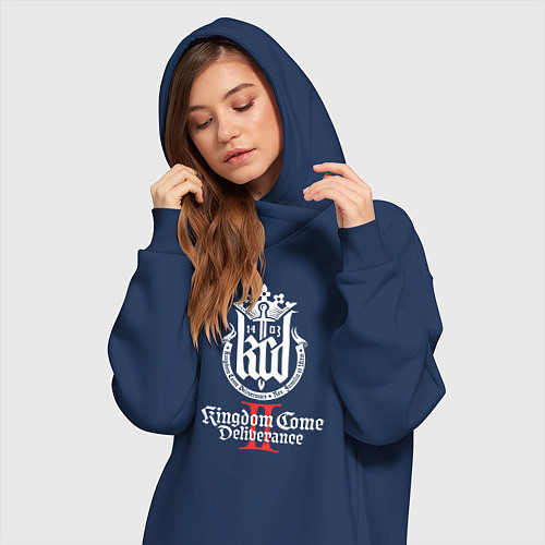 Женская толстовка-платье Kingdom Come Deliverance 2 / Тёмно-синий – фото 3