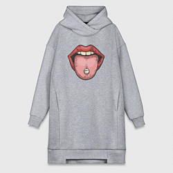 Женское худи-платье Lips pill, цвет: меланж