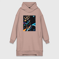 Женская толстовка-платье Ты моя вселенная