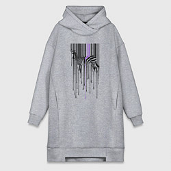 Женская толстовка-платье Штрихкод зебра