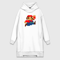 Женское худи-платье Mario 8 bit, цвет: белый