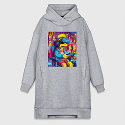 Женское худи-платье Bart Simpson - esports, цвет: меланж