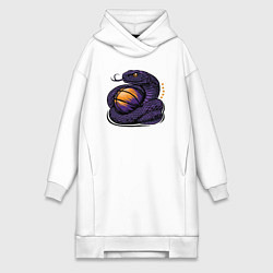 Женское худи-платье Black mamba basketball, цвет: белый