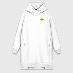 Женское худи-платье Воздушно-космические силы: эмблема, цвет: белый