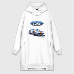 Женское худи-платье Ford motorsport - sketch, цвет: белый