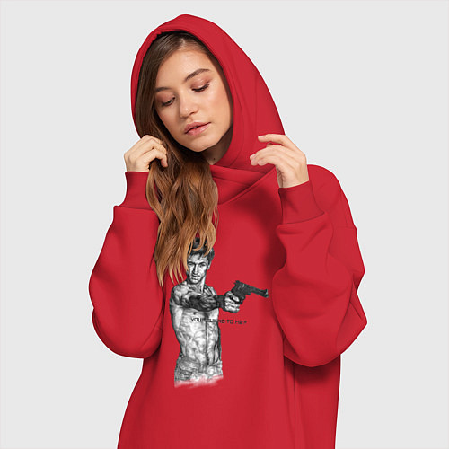 Женская толстовка-платье Таксист - Роберт Де Ниро / Красный – фото 3