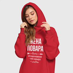 Женское худи-платье Жена повара его вдохновение, цвет: красный — фото 2