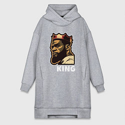Женское худи-платье Король Леброн Джеймс, цвет: меланж