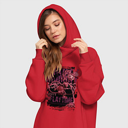 Женское худи-платье Мамочка длинные ноги из Poppy Playtime, цвет: красный — фото 2