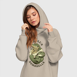 Женское худи-платье Crocodile bodybuilder, цвет: миндальный — фото 2