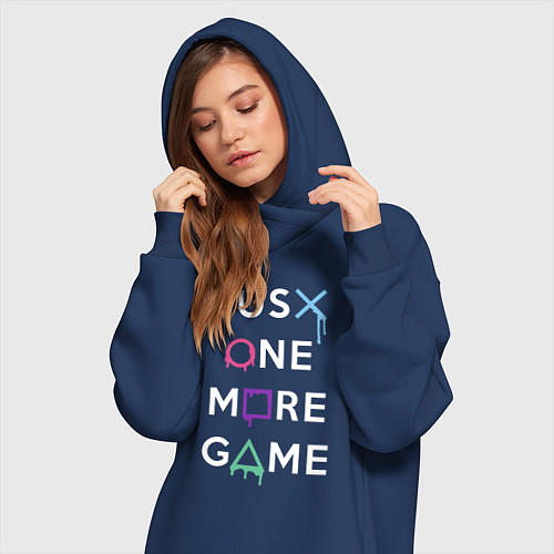 Женская толстовка-платье Просто еще одна игра / Тёмно-синий – фото 3