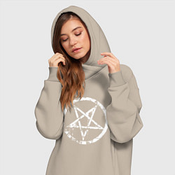 Женское худи-платье Star pentagram, цвет: миндальный — фото 2