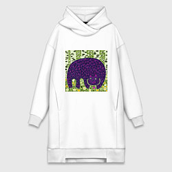 Женское худи-платье Медведь в березовом лесу, цвет: белый