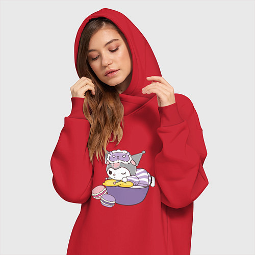Женская толстовка-платье Куроми с макарунами / Красный – фото 3